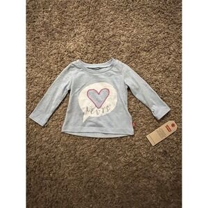 Levi's LS Light Blue Baby Girl T-Shirt Size 6 Months New‎ With Tag